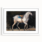 Modern Wall Art - Saddled Gray Horse in Motion
