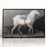 Modern Wall Art - Saddled Gray Horse in Motion