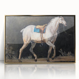 Modern Wall Art - Saddled Gray Horse in Motion
