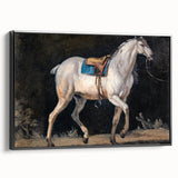 Modern Wall Art - Saddled Gray Horse in Motion