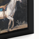 Modern Wall Art - Saddled Gray Horse in Motion