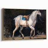 Modern Wall Art - Saddled Gray Horse in Motion
