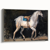 Modern Wall Art - Saddled Gray Horse in Motion