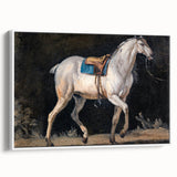 Modern Wall Art - Saddled Gray Horse in Motion