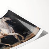 Modern Wall Art - Saddled Gray Horse in Motion