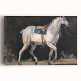 Modern Wall Art - Saddled Gray Horse in Motion