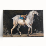 Modern Wall Art - Saddled Gray Horse in Motion