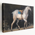 Modern Wall Art - Saddled Gray Horse in Motion