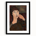Modern Wall Art - Elegant Abstract Portrait of a Woman with Bangs