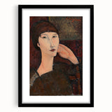 Modern Wall Art - Elegant Abstract Portrait of a Woman with Bangs