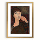 Modern Wall Art - Elegant Abstract Portrait of a Woman with Bangs