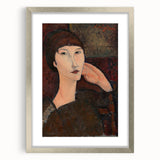 Modern Wall Art - Elegant Abstract Portrait of a Woman with Bangs