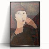 Modern Wall Art - Elegant Abstract Portrait of a Woman with Bangs