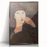 Modern Wall Art - Elegant Abstract Portrait of a Woman with Bangs