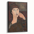 Modern Wall Art - Elegant Abstract Portrait of a Woman with Bangs