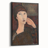 Modern Wall Art - Elegant Abstract Portrait of a Woman with Bangs