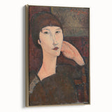 Modern Wall Art - Elegant Abstract Portrait of a Woman with Bangs
