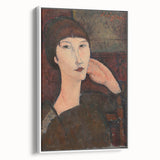 Modern Wall Art - Elegant Abstract Portrait of a Woman with Bangs