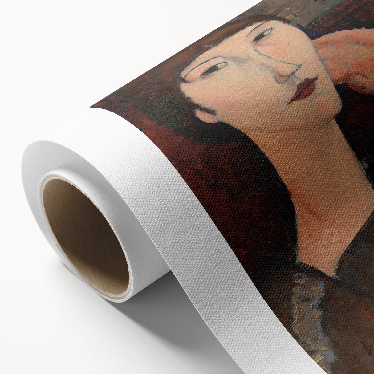 Modern Wall Art - Elegant Abstract Portrait of a Woman with Bangs