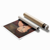 Modern Wall Art - Elegant Abstract Portrait of a Woman with Bangs