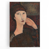 Modern Wall Art - Elegant Abstract Portrait of a Woman with Bangs