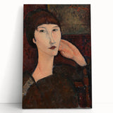 Modern Wall Art - Elegant Abstract Portrait of a Woman with Bangs