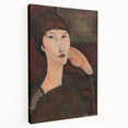 Modern Wall Art - Elegant Abstract Portrait of a Woman with Bangs