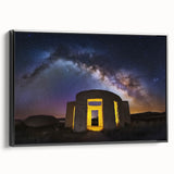 Framed canvas artwork showcasing a picturesque landscape with a castle, presented in a sleek black frame, ideal for enhancing home decor with elegance.