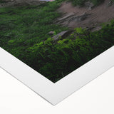 Stunning rolled canvas artwork depicting a vibrant landscape with intricate cave formations, showcasing rich colors and textures, ideal for home decor.