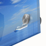 Close-up of an acrylic landscape artwork depicting colorful cliffs and vibrant natural scenery, showcasing intricate details and textures for a stunning visual effect.