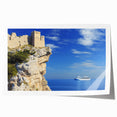 Scenic landscape canvas print showcasing dramatic cliffs and a vibrant sky, rolled and ready for display, highlighting natural beauty in home décor.