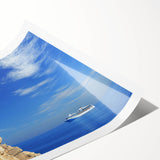 Stunning rolled print of a dramatic cliff landscape, showcasing vibrant colors and intricate details, ideal for enhancing home decor in any setting.