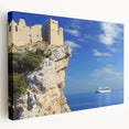 Stretched canvas artwork depicting a vibrant cliff landscape with rich colors, ideal for enhancing home decor. Perfect for art enthusiasts seeking natural scenery.