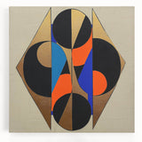 Geometric Gold and Black Bedroom Wall Art – Modern Canvas Print