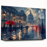 Romantic Rainy Cityscape Office Wall Art – Corporate Decor