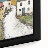 Abstract architectural wall art in a modern frame, showcasing intricate geometric patterns and a vibrant color palette, perfect for contemporary decor.