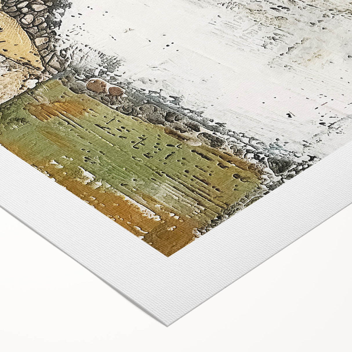 Abstract architectural wall art print on rolled canvas, showcasing geometric patterns in vibrant colors, perfect for modern home decor, packaged in a protective tube.