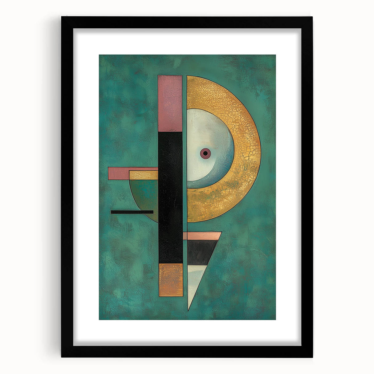 Abstract geometric frame in matte black, showcasing a modern design ideal for contemporary spaces. This versatile decor piece enhances interior aesthetics with its sleek lines and minimalist style, perfect for galleries or personal collections.