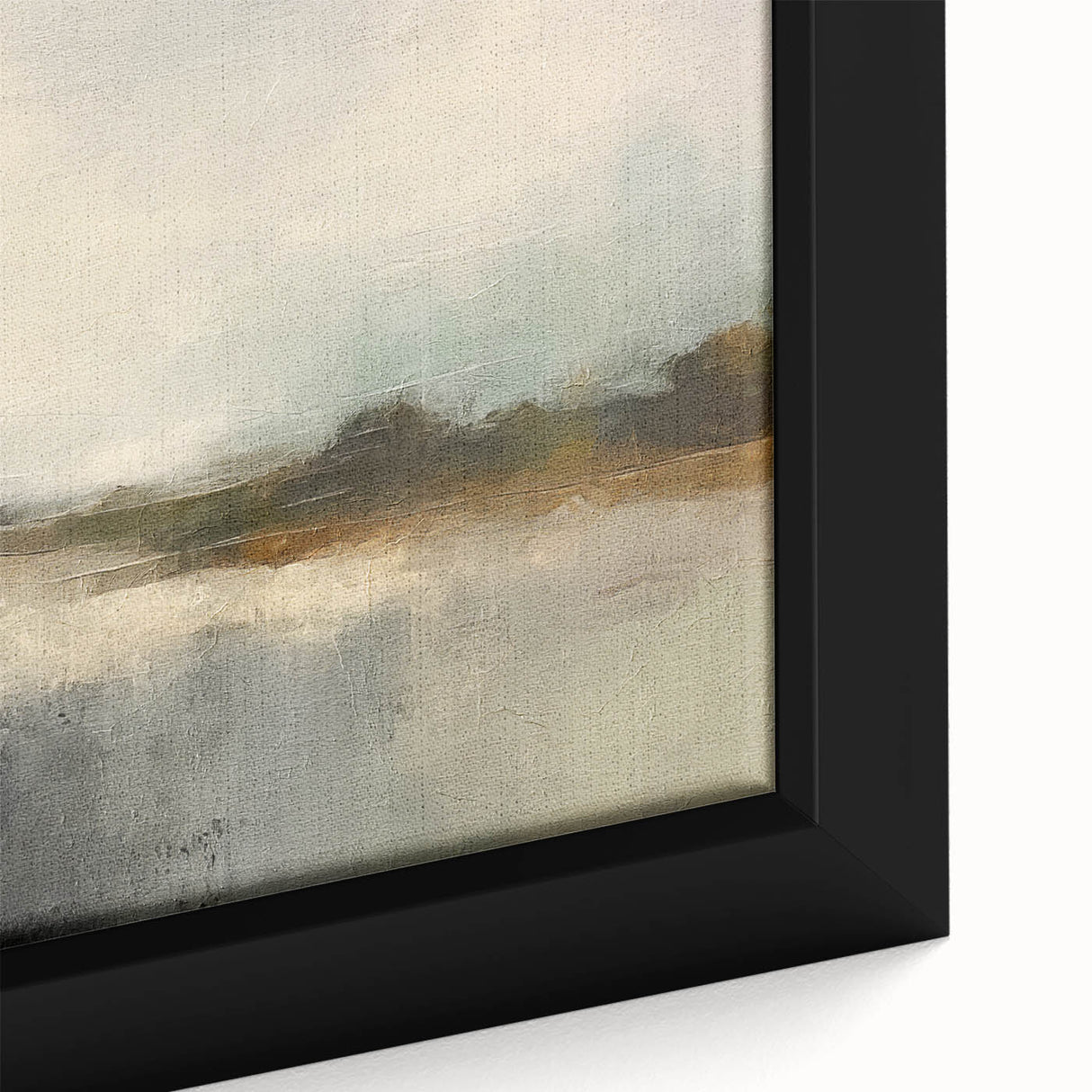 Close-up of a framed abstract landscape wall art piece showcasing vibrant colors and intricate textures, designed to enhance modern home decor aesthetics.