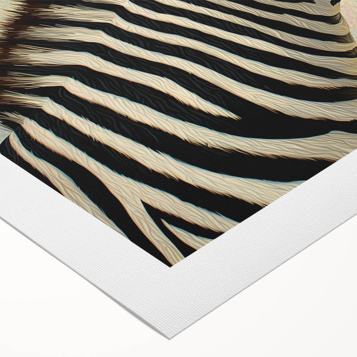 Rolled canvas showcasing a vibrant, colorful design of various animals in a whimsical style, perfect for adding a playful touch to home decor, securely packaged in a protective tube.