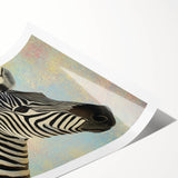 Rolled canvas print showcasing a vibrant design of various stylized animals, featuring intricate patterns and colors, ideal for enhancing home decor in an artistic setting.