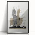 Elegant Art Deco Wall Art - Two Fashionable Women and Dog Illustration
