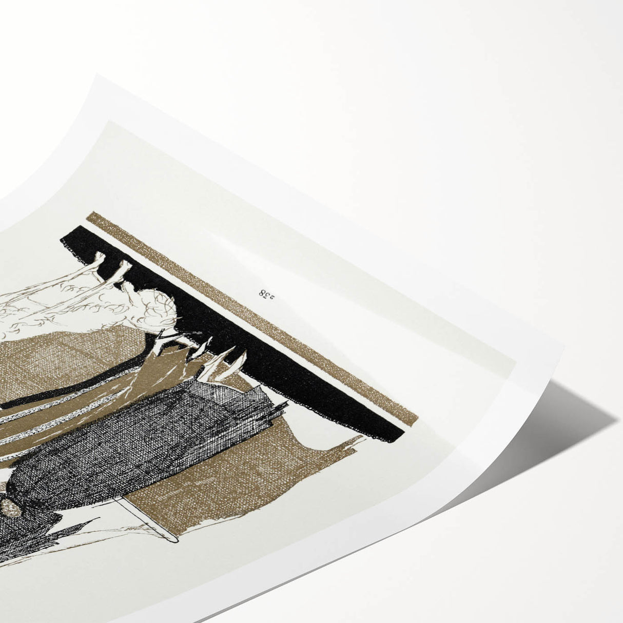 Elegant Art Deco Wall Art - Two Fashionable Women and Dog Illustration