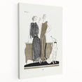 Elegant Art Deco Wall Art - Two Fashionable Women and Dog Illustration