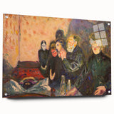 Emotive Expressionist Art - Dødskamp by Edvard Munch Canvas Print