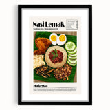 Extra large framed abstract art print featuring colorful, textured depictions of various food dishes.