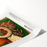 Extra large wall art featuring line art flowers in black on white, rolled print format.