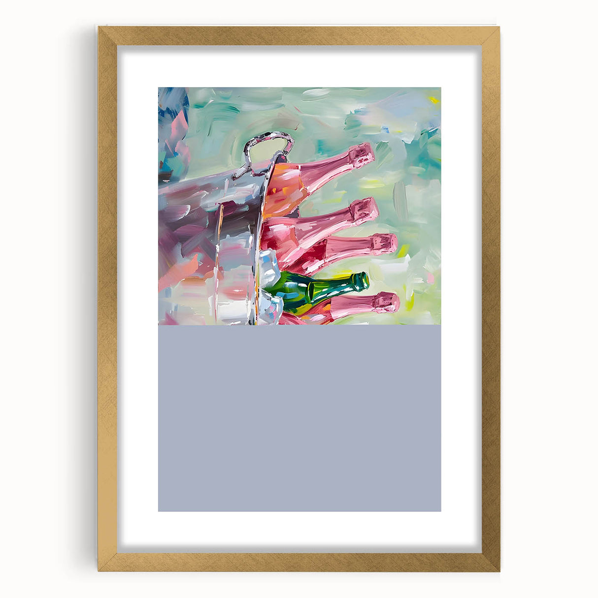 Extra large abstract art print with textured design in gold and black hues, framed with a mat, ideal for living room decor.