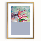 Extra large abstract art print with textured design in gold and black hues, framed with a mat, ideal for living room decor.