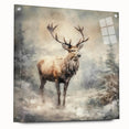 Seasonal Wall Art - Majestic Elk Winter Scene Christmas Framed Art